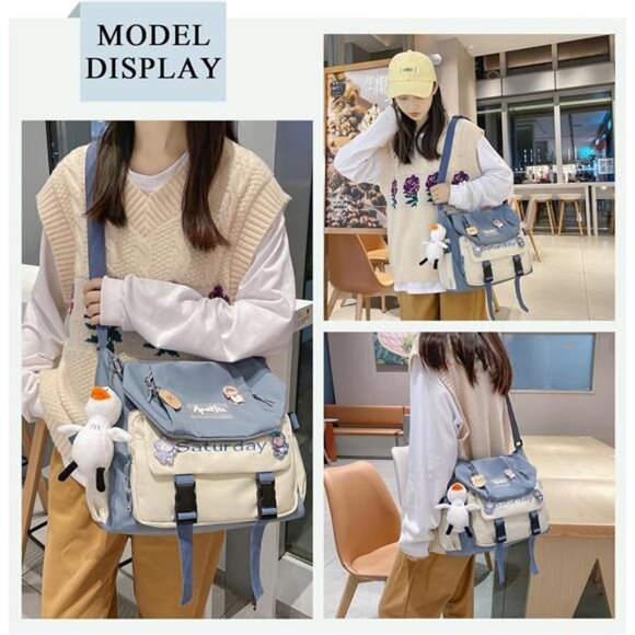 Women Crossbody Messenger Bag Kawaii Purse Cute Shoulder Bag Travel Work Casual - Picture 2 of 7